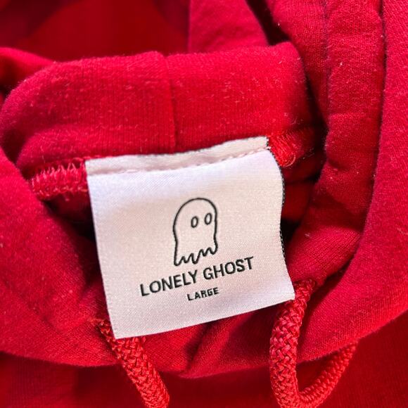 Lonely Ghost Red Hoodie “Text Me When You Get Home” Large Internet-Core - Picture 4 of 7
